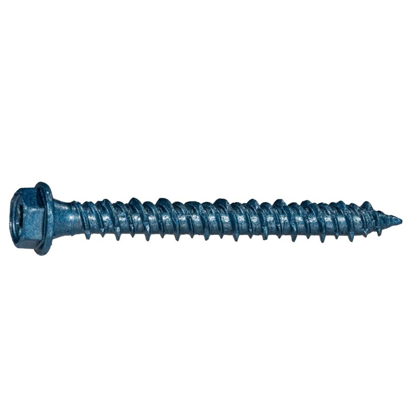 torque master Star Drive Hex Washer Head Masonry Screws, 100 Pieces with Drill Bit - 3/16" x 1-1/4" Concrete Masonry Screws, Rust Resistant High Strength - Image 1